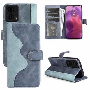 For Motolora Moto G24 Stitching Horizontal Flip Leather Phone Case(Blue)