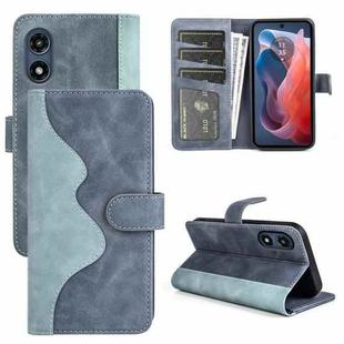 For Motorola Moto G Play 2024 Stitching Horizontal Flip Leather Phone Case(Blue)