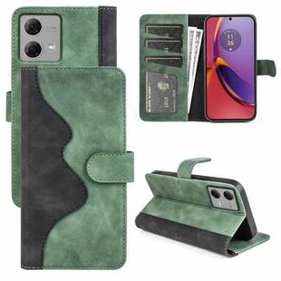 For Motorola Moto G Play 2024 Stitching Horizontal Flip Leather Phone Case(Green)