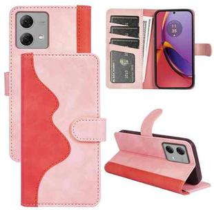 For Motolora Moto G84 Stitching Horizontal Flip Leather Phone Case(Red)