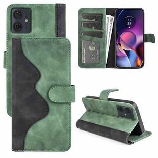 For Motolora Moto G54 Stitching Horizontal Flip Leather Phone Case(Green)