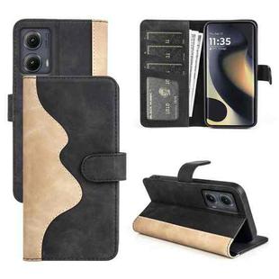 For Motolora Edge 5G 2024 Stitching Horizontal Flip Leather Phone Case(Black)