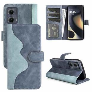 For Motolora Edge 5G 2024 Stitching Horizontal Flip Leather Phone Case(Blue)