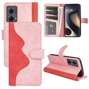 For Motolora Edge 5G 2024 Stitching Horizontal Flip Leather Phone Case(Red)