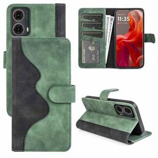 For Motolora Moto G85 5G Stitching Horizontal Flip Leather Phone Case(Green)