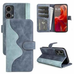 For Motolora Moto G85 5G Stitching Horizontal Flip Leather Phone Case(Blue)