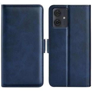 For Motorola Moto G54 Dual-side Magnetic Buckle Horizontal Flip Leather Phone Case(Dark Blue)