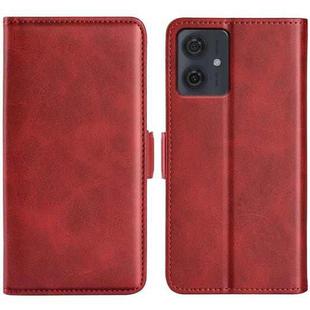 For Motorola Moto G54 Dual-side Magnetic Buckle Horizontal Flip Leather Phone Case(Red)