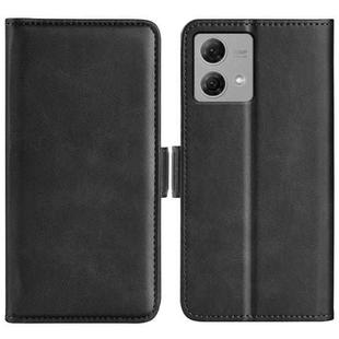 For Motorola Moto G84 Dual-side Magnetic Buckle Horizontal Flip Leather Phone Case(Black)