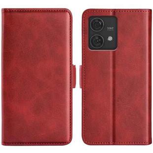 For Motorola Edge 40 Neo Dual-side Magnetic Buckle Horizontal Flip Leather Phone Case(Red)