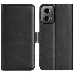 For Motorola Moto G34 Dual-side Magnetic Buckle Horizontal Flip Leather Phone Case(Black)