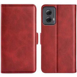 For Motorola Moto G Power 5G 2024 Dual-side Magnetic Buckle Horizontal Flip Leather Phone Case(Red)