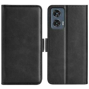 For Motorola Edge 50 Fusion Dual-side Magnetic Buckle Horizontal Flip Leather Phone Case(Black)