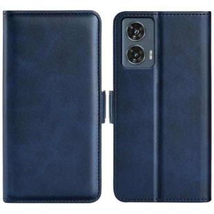 For Motorola Edge 50 Fusion Dual-side Magnetic Buckle Horizontal Flip Leather Phone Case(Dark Blue)