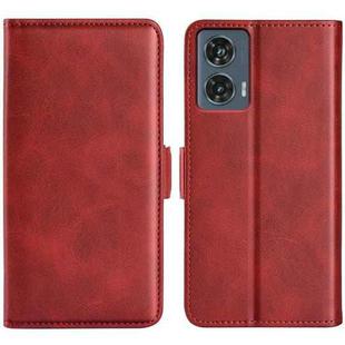 For Motorola Edge 50 Fusion Dual-side Magnetic Buckle Horizontal Flip Leather Phone Case(Red)