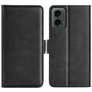 For Motorola Moto G 5G 2024 Dual-side Magnetic Buckle Horizontal Flip Leather Phone Case(Black)