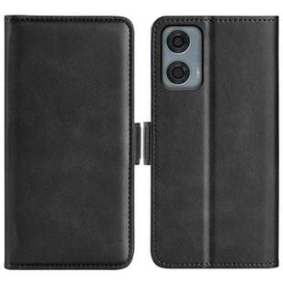 For Motorola Moto G24 Power Dual-side Magnetic Buckle Horizontal Flip Leather Phone Case(Black)