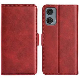 For Motorola Moto G24 Power Dual-side Magnetic Buckle Horizontal Flip Leather Phone Case(Red)