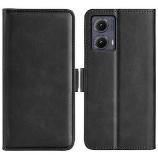 For Motorola Edge 5G 2024 Dual-side Magnetic Buckle Horizontal Flip Leather Phone Case(Black)