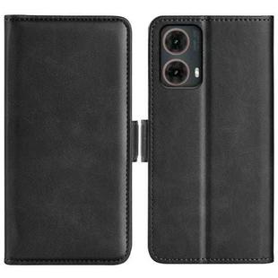 For Motorola Moto G85 5G Dual-side Magnetic Buckle Horizontal Flip Leather Phone Case(Black)