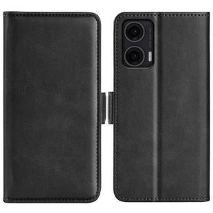 For Motorola Moto G35 5G Dual-side Magnetic Buckle Horizontal Flip Leather Phone Case(Black)