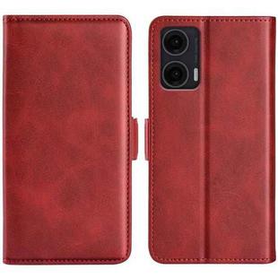 For Motorola Moto G35 5G Dual-side Magnetic Buckle Horizontal Flip Leather Phone Case(Red)