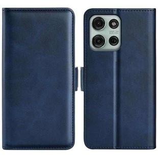 For Motorola Moto G75 5G Dual-side Magnetic Buckle Horizontal Flip Leather Phone Case(Dark Blue)