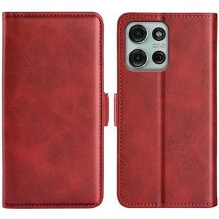 For Motorola Moto G75 5G Dual-side Magnetic Buckle Horizontal Flip Leather Phone Case(Red)