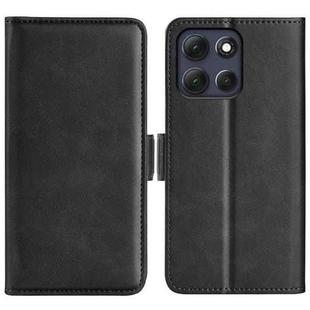 For Motorola Moto G86 5G Dual-side Magnetic Buckle Horizontal Flip Leather Phone Case(Black)