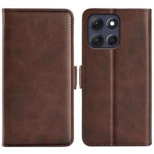 For Motorola Moto G86 5G Dual-side Magnetic Buckle Horizontal Flip Leather Phone Case(Brown)