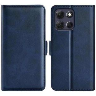 For Motorola Moto G86 5G Dual-side Magnetic Buckle Horizontal Flip Leather Phone Case(Dark Blue)