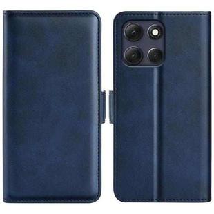 For Motorola Moto G86 Power Dual-side Magnetic Buckle Horizontal Flip Leather Phone Case(Dark Blue)