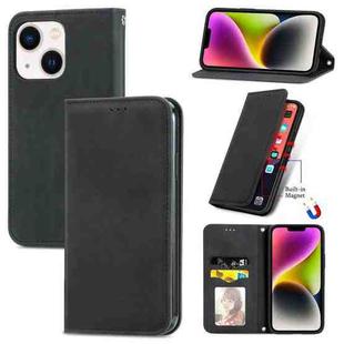 For iPhone 14 Retro Skin Feel Magnetic Flip Leather Phone Case(Black)