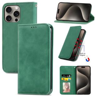 For iPhone 16 Pro Retro Skin Feel Magnetic Flip Leather Phone Case(Green)