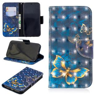 For iPhone XR 3D Colored Drawing Pattern Horizontal Flip Leather Case with Holder & Card Slots & Wallet(Butterfly)