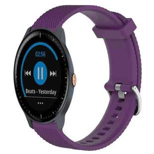 For Garmin Vivoactive3 Music 20mm Diamond Textured Silicone Watch Band(Purple)