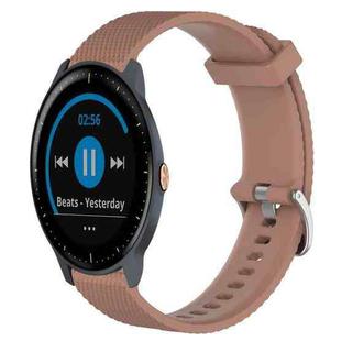 For Garmin Vivoactive3 Music 20mm Diamond Textured Silicone Watch Band(Brown)