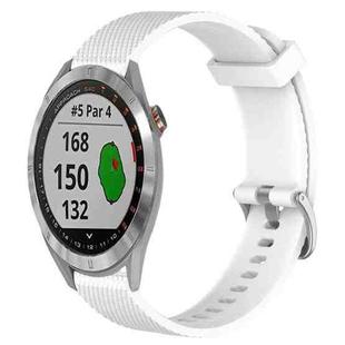 For Garmin Approach S40 20mm Diamond Textured Silicone Watch Band(White)