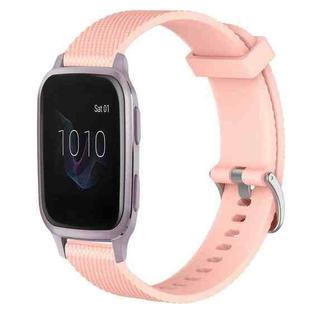 For Garmin Venu SQ 20mm Diamond Textured Silicone Watch Band(Pink)