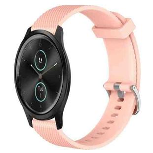 For Garmin VivoMove Style 20mm Diamond Textured Silicone Watch Band(Pink)