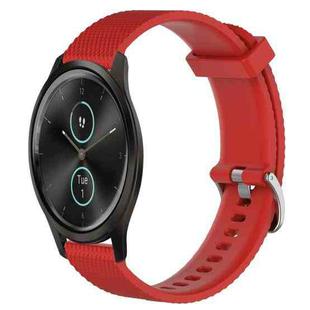For Garmin VivoMove Style 20mm Diamond Textured Silicone Watch Band(Red)