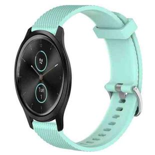 For Garmin VivoMove Style 20mm Diamond Textured Silicone Watch Band(Teal)