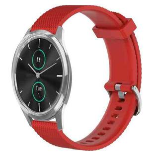 For Garmin VivoMove Luxe 20mm Diamond Textured Silicone Watch Band(Red)