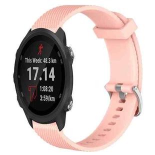 For Garmin Forerunner 245 Music 20mm Diamond Textured Silicone Watch Band(Pink)