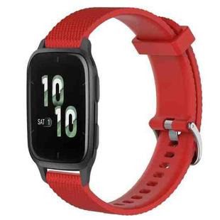 For Garmin Forerunner Sq2 20mm Diamond Textured Silicone Watch Band(Red)