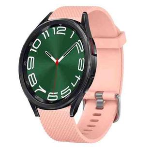 For Samsung Galaxy Watch 6 Classic 43mm 20mm Diamond Textured Silicone Watch Band(Pink)