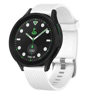 For Samsung Galaxy watch 5 Golf Edition 20mm Diamond Textured Silicone Watch Band(White)