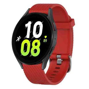 For Samsung Galaxy Watch 5 44mm 20mm Diamond Textured Silicone Watch Band(Red)