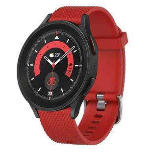 For Samsung Galaxy Watch 5 Pro 45mm 20mm Diamond Textured Silicone Watch Band(Red)