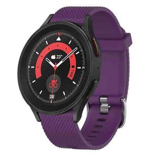 For Samsung Galaxy Watch 5 Pro 45mm 20mm Diamond Textured Silicone Watch Band(Purple)